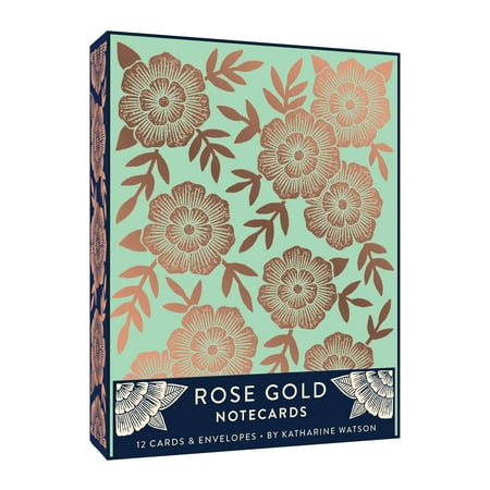 rose gold notecards 12 foil stamped cards envelopes other