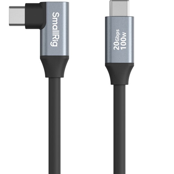 SmallRig 13.8" 100W USB-C to USB-C Right Angle Data Cable