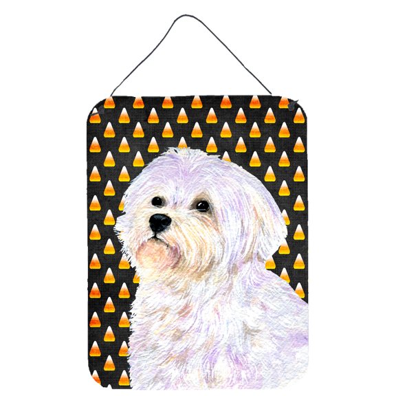 Maltese Candy Corn Halloween Portrait Wall or Door Hanging Prints