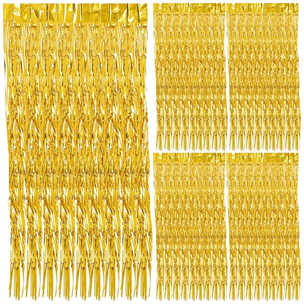 KAKOWELY 5 piezas de cortina de fondo con flecos de aluminio para fiesta de cumpleaños, serpentinas, telón de fondo con flecos