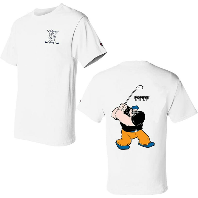 diktator Daisy gå på arbejde Popeye Brutus Golf Men's Print T-Shirt XX-Large White - Walmart.com