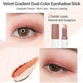 thumbnail image 5 of Dual Eyeshadow Stick Creamy Velvet Smooth Application Long Wearing Smudge Proof Water Resistant Makeup Stick for Easy Gradient Eye Makeup, 6 Trendy Colors, 5 of 5