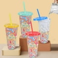 thumbnail image 2 of 710ML Magic Color Changing Cups with Lids Straws Reusable Cups for Adults Kids Leak-Proof Party Cups for Ice Drink, 2 of 7