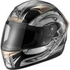 GLX DOT Tribal Full Face Motorcycle Helmet, Silver, L