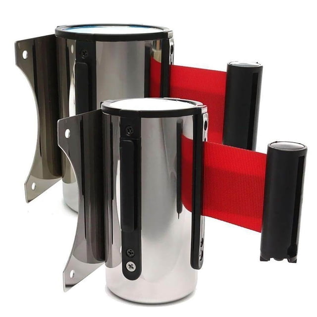 Stanchion Queue Barrier Wall Mount Crowd Control Retractable Crowd Control Ribbon 5m Red