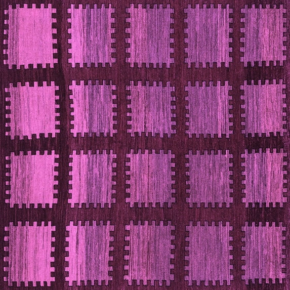 Ahgly Company Indoor Square Abstract Purple Modern Area Rugs, 8' Square