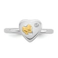 thumbnail image 4 of 925 Sterling Silver & Real 14kt Butterfly Stackable Expressions Diamond Ring Size: 8; for Adults and Teens; for Women and Men, 4 of 6