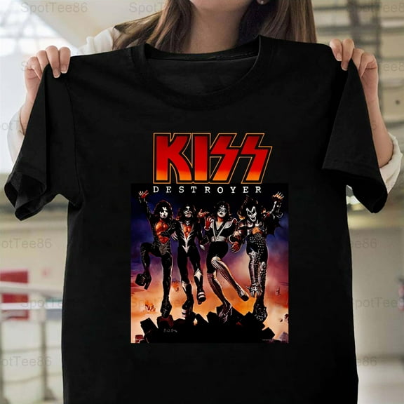 Kiss Destroyer Album Cover Vintage Retro 70s Rock Metal Music Graphic G031 Unisex T-Shirt, Up to Size 5XL
