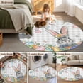thumbnail image 5 of Round Rug 6Ft Washable Non-Slip, Easter Circle Area Rugs for Living Room Bedroom, Spring Grey Bunny Botanical Eggs Leaves Lattice Indoor Floor Mats Carpet Runner for Home Decor Aesthetic, 5 of 8