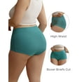 thumbnail image 4 of INNERSY Women's Plus Size Cotton Boxer Briefs XL-5XL High Waist Boyshort Underwear 4 Pack(5XL,Spring Lake), 4 of 8