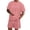 Watermelon Red, variant on LOS ANGELES Men's Casual 2-Piece Set, Solid Color Short Sleeve Crewneck Tee and Shorts, Relaxed Summer Outfit For Everyday Lounge Wear,Black,L