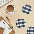 thumbnail image 6 of Multi-Shape Mdf Cork Coaster 4 Pieces Of Anti-Slip, Anti-Wear And Anti-Fouling 3.9in Easy To Clean And Stable Structure Slateblue Buffalo Plaid Check Tartan Scotland_2 Round Shape, 6 of 7