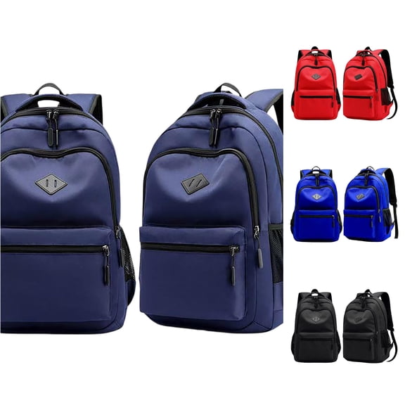 CUZIBR Black Backpack For School College Travel Rucksack Adjustable Padded Straps Side Mesh Pockets Large Capacity Daypack For Men Women Work School Daily Commute
