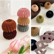 7Pcs Bird Nest Magic Hair Clip, DUAIU Lazy Bird's Nest Plate Hairpin, Expandable Ponytail Holder, Velvet Hair Clips, Hairpin Donut Hair Bun Maker for Women Girls Long Natural Hair Accessories