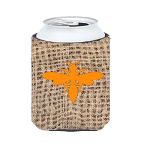 Wasp Burlap And Orange Can Or Bottle Hugger