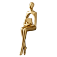 thumbnail image 2 of 2X Statue Abstraite Sculpture Petits Ornements Statue en Résine Décoration Maison Or Bureau, 2 of 3