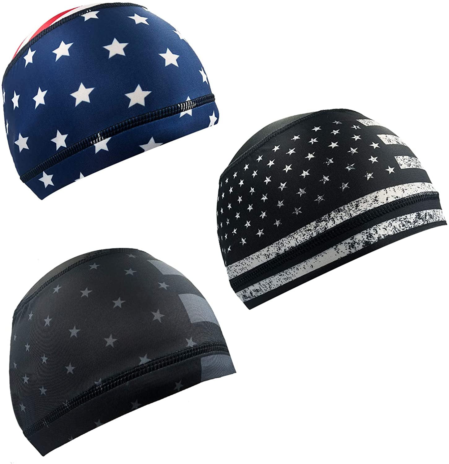 3 PCS American Flag Cycling Skull Caps 
