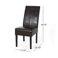 thumbnail image 3 of GDF Studio Percival Contemporary T Stitch Dining Chairs, Set of 6, Chocolate Brown Bonded Leather and Espresso, 3 of 8