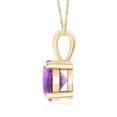 thumbnail image 2 of Angara Collier en Améthyste Naturelle - Pendentif Solitaire en Améthyste Rond à Griffes 1,7 ct en Or Jaune 14K pour Femmes, 2 of 9