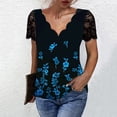 thumbnail image 2 of Tops Para Mujer Blusa Casual Elegante Camisa de Manga Corta Con Cuello en V Estampada A La Moda Odeerbi ODB163843, 2 of 4
