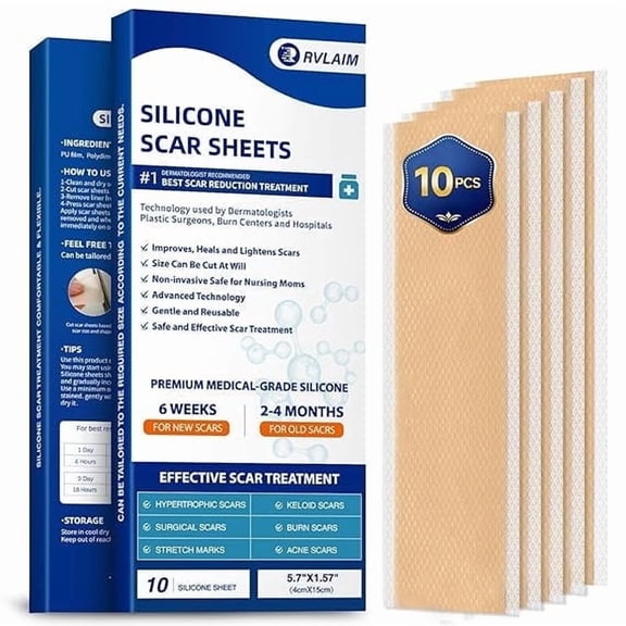 Advanced Silicone Scar Cream and Scar Sheets, Professional Scar Repair Kit for Surgical Scars, Stretch Marks, Old and New Scars