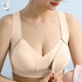 thumbnail image 2 of Ahuyic Nursing Bras for Breastfeeding Women Maternity Bra Front Buckle Breastfeeding Bralette Beige 38, 2 of 9