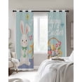 thumbnail image 3 of Happy Easter Blackout Curtains 54 Inches Long, Cute Bunny Colorful Eggs Spring Flowers Blue Purple Thermal Insulated Black Out Curtains, Darken Window Curtain for Bedroom Living Room 45"x54" 2 Panels, 3 of 9