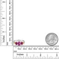 thumbnail image 3 of Gem Stone King 925 Sterling Silver and 10K Yellow Gold Oval Pink Created Sapphire Red Created Ruby and White Diamond 3 Stone Ring for Women (2.68 Cttw, Gemstone September Birthstone, Size 6), 3 of 3