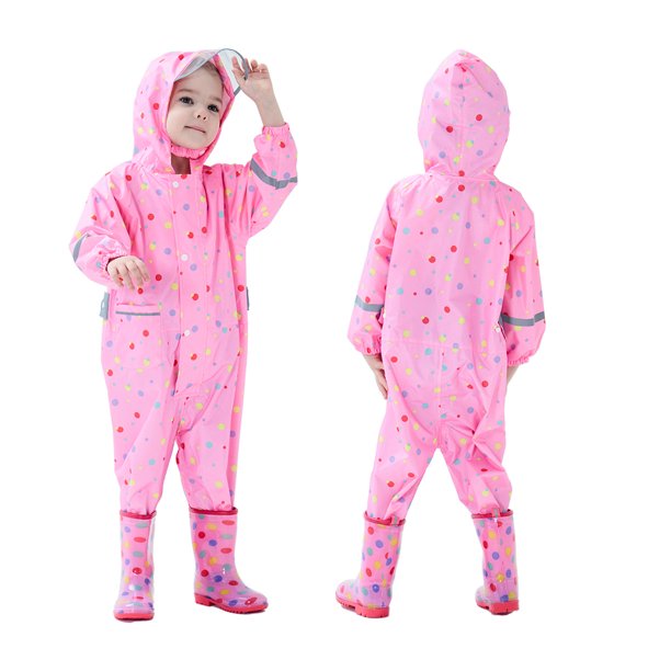 Chubasquero de una pieza para niños, bonito impermeable tridimensional a la moda con ala de sombrero, poncho reflectante para bebé