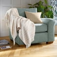 thumbnail image 2 of LR Home Melanie Peach/Cream Striped Embroidered with Fringe Adult Cotton Throw Blanket, 50" x 60", 2 of 13