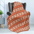thumbnail image 4 of Ethnic Soft Flannel Fleece Throw Blanket, South American Traditional Ornaments with Llama and Folk Motifs, Cozy Plush for Indoor and Outdoor Use, 50" x 60", Burnt Sienna Brown, by Ambesonne, 4 of 5