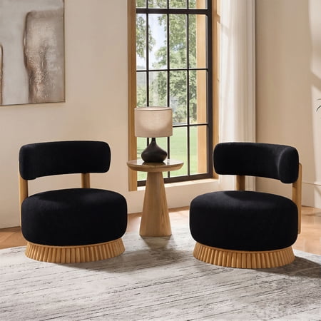 Modern 27.5 W Farmhouse Armless Chair Set of 2 Wooden Base Featuring Thatched Roof Rod Design Cozy Upholstered Chair for Living Room or Bedroom