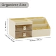 thumbnail image 4 of Organizador de Maquillaje Unique Bargains con 2 Cajones y 8 Rejillas para Encimera de Tocador Baño Color Amarillo, 4 of 7