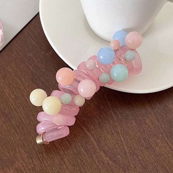 Fiudx Aro El Pelo, Diadema de Goma Suave, Resistente, con Cable de Teléfono, Ideal para Duchas de Piscina, Estilo para Niñas y Mujeres, Suave para El Cabello, Diseño Multicolor.