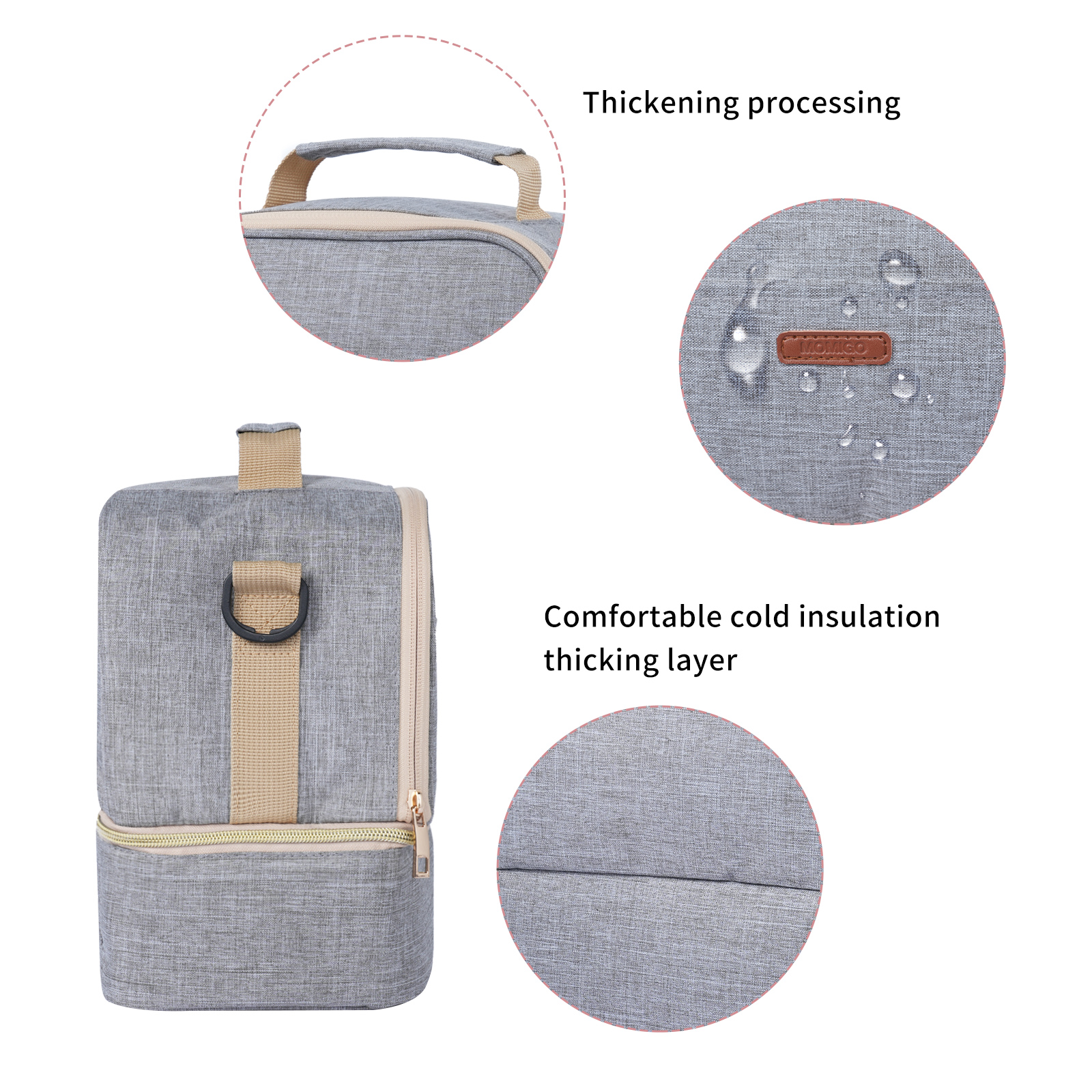 Breast Pump Bag Cooler Compartment for Breast Pump - Cooler and Moistureproof Bag Double Layer for Mother Breast Milk Pump Lunch Bag Outdoor Working