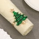 thumbnail image 1 of Servilletas de árbol de Navidad - vajilla de metal de aleación, plata verde dorada, decoración festiva para comedor, 1,96x1,77x1,18 pulgadas, 1 of 6