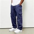 thumbnail image 2 of UDAUDU Men's Baggy Sweatpants Heavyweight Fleece Cargo Pants Wide Leg Loose Fit Casual Joggers Sweat Pants for Men with Pockets Navy 3XL, 2 of 9
