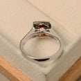 thumbnail image 3 of Red garnet ring, sterling silver halo wedding ring, cushion cut January birthstone ring, 3 of 4