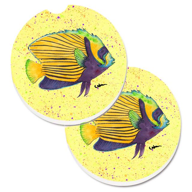 Poisson Jaune sur un Ensemble de Sous-Verres de Voiture Porte-Gobelets Jaune