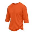 thumbnail image 2 of Nestiefly Men's Shirts 3/4 Sleeve Cotton T-Shirt Crew Neck Tees Classic Basic Casual Tops Plain Soft Shirt Orange M, 2 of 8