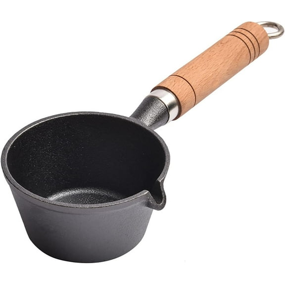 Aa2Zee 4" Pre-seasoned Premium Cast Iron Mini Sauce Oil Milk Pan / Butter Warmer - CIMLP0402BLK