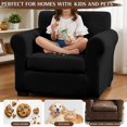 thumbnail image 5 of Chririnla 2-Piece Sofa Cover for Living Room, Solid Black Pattern Couch Shield Soft Separate Cushion Cover for Pet, 5 of 8