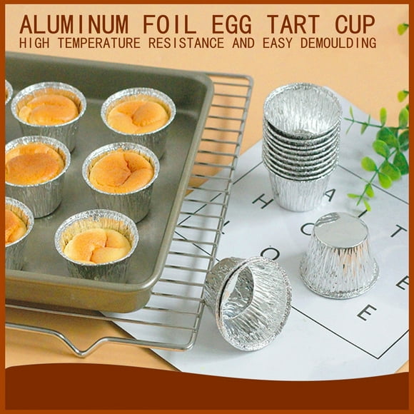 Xihbxyly Molde para Muffins de Aluminio, Desechable, Apto para Horno, Ideal para Fiestas y Eventos, 50 Unidades, 3,2 X 3,5 X 5,4 Cm.