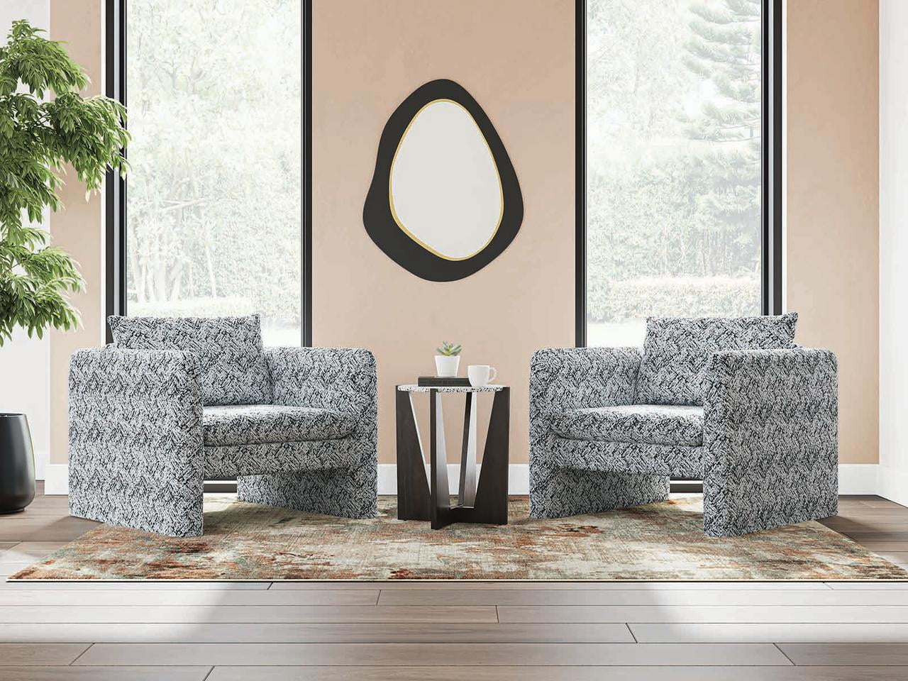 (2 pack) Signature Design by Ashley Kenbell Modern Geometric Accent Chair