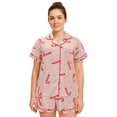 thumbnail image 1 of HITIME Pijama Navideña para Mujer de Seda de Leche Talla M, Conjunto de Short y Playera, Tela Ultra Suave y Transpirable, Comodidad de Lujo para Dormir o Lounge, 1 of 8