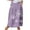 Purple, variant on Mrat Casual Skirt Women's Casual Retro Floral Skirts Linen Elastic Waist Pleated Maxi Skirt with Pockets Plus Size Skirts S-244 Purple L