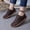 Brown, variant on YOUYEDIAN Sneakers for Women Retro Versatile Round Toe Non Slip Flats Strap Design Sport Outdoor Walking Shoes