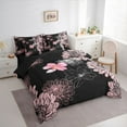 thumbnail image 3 of jejeloiu Abstract Sketch Floral 7-Piece Bedding Comforter Set,Vintage Flower Blossom King Bedding Sets,Pink Black Bed Sheets For Girls Kids,Luxury Bedroom Decor Reversible, 3 of 8