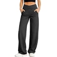 thumbnail image 2 of Hilenly Wide Leg Yoga Pants for Women Crossover High Waist Yoga Pants with Pockets Straight Leg Gym Workout Pants, 2 of 10