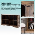 thumbnail image 4 of 8-Cube LED Bookshelf - Mid-Century Modern Wood Storage Shelf for Bedroom, Living Room & Office, Brown, 4 of 7